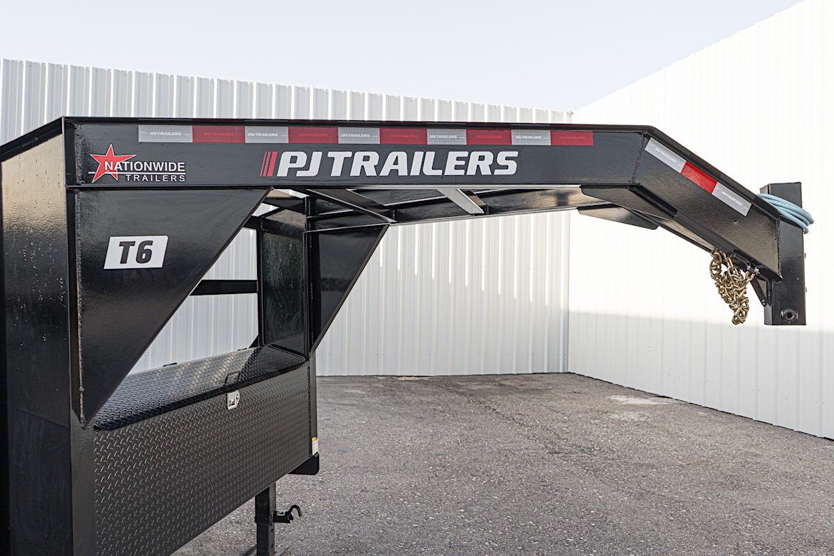 PJ Trailers 24'x82" Gooseneck 6" Channel Equipment Gravity Tilt Trailer (T6) - Image 9