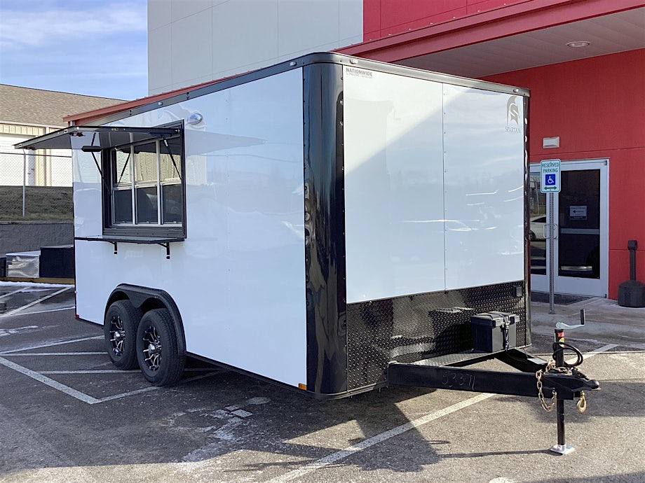 Spartan 8.5'x16' Concession Trailer (CC) - Stock #87447 - Image 1 of 9 Spartan 8.5'x16' Concession Trailer (CC) - Stock #87447 - Image 1 of 9