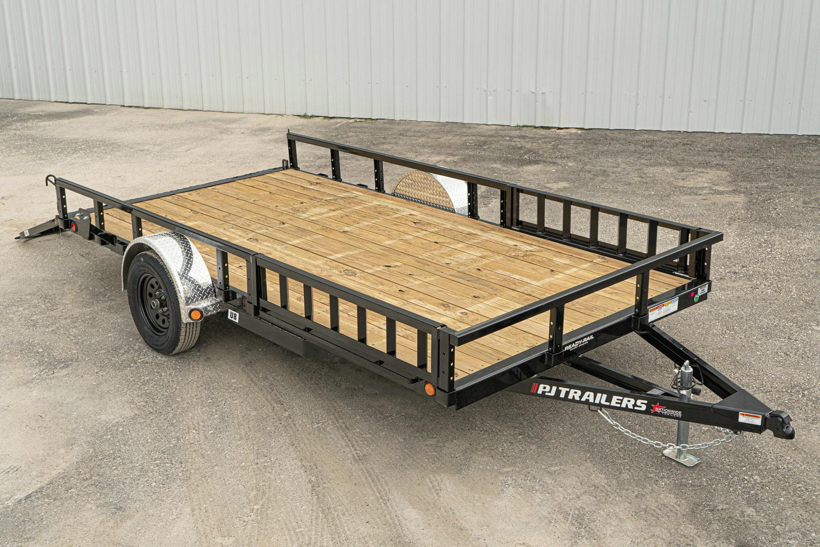PJ Trailers 14'x83" Single Axle 4" Channel Utility Trailer (U8) - Image 2