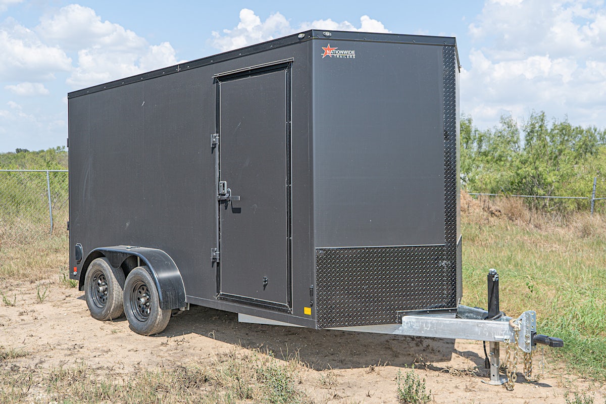 CellTech 7'x14' All-Steel Enclosed Cargo Trailer w/ Rear Ramp Door (C2) - Stock #87480 - Image 1 of 17 CellTech 7'x14' All-Steel Enclosed Cargo Trailer w/ Rear Ramp Door (C2) - Stock #87480 - Image 1 of 17