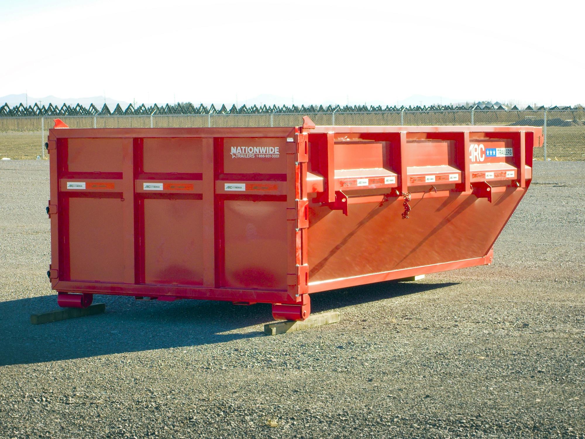 ARC Trailers 14' 14YD Steel Dumpster Bin w/ 4' Sides