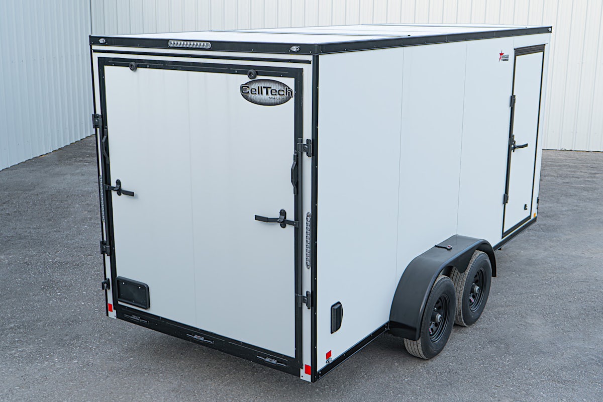 CellTech 7'x16' All-Steel Enclosed Cargo Trailer w/ Rear Ramp Door (C2) - Stock #87576 - Image 9 of 14 CellTech 7'x16' All-Steel Enclosed Cargo Trailer w/ Rear Ramp Door (C2) - Stock #87576 - Image 9 of 14