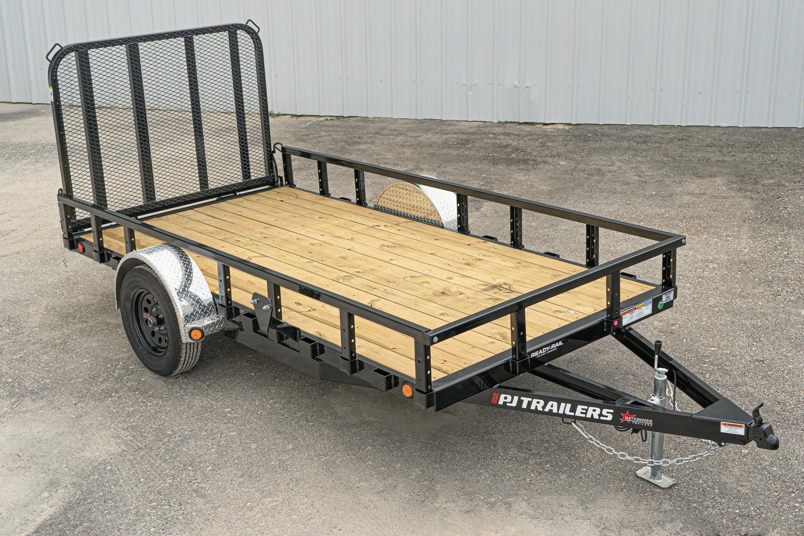 PJ Trailers 14'x72" Single Axle 4" Channel Utility Trailer (U2) - Stock #87698 - Image 1 of 17