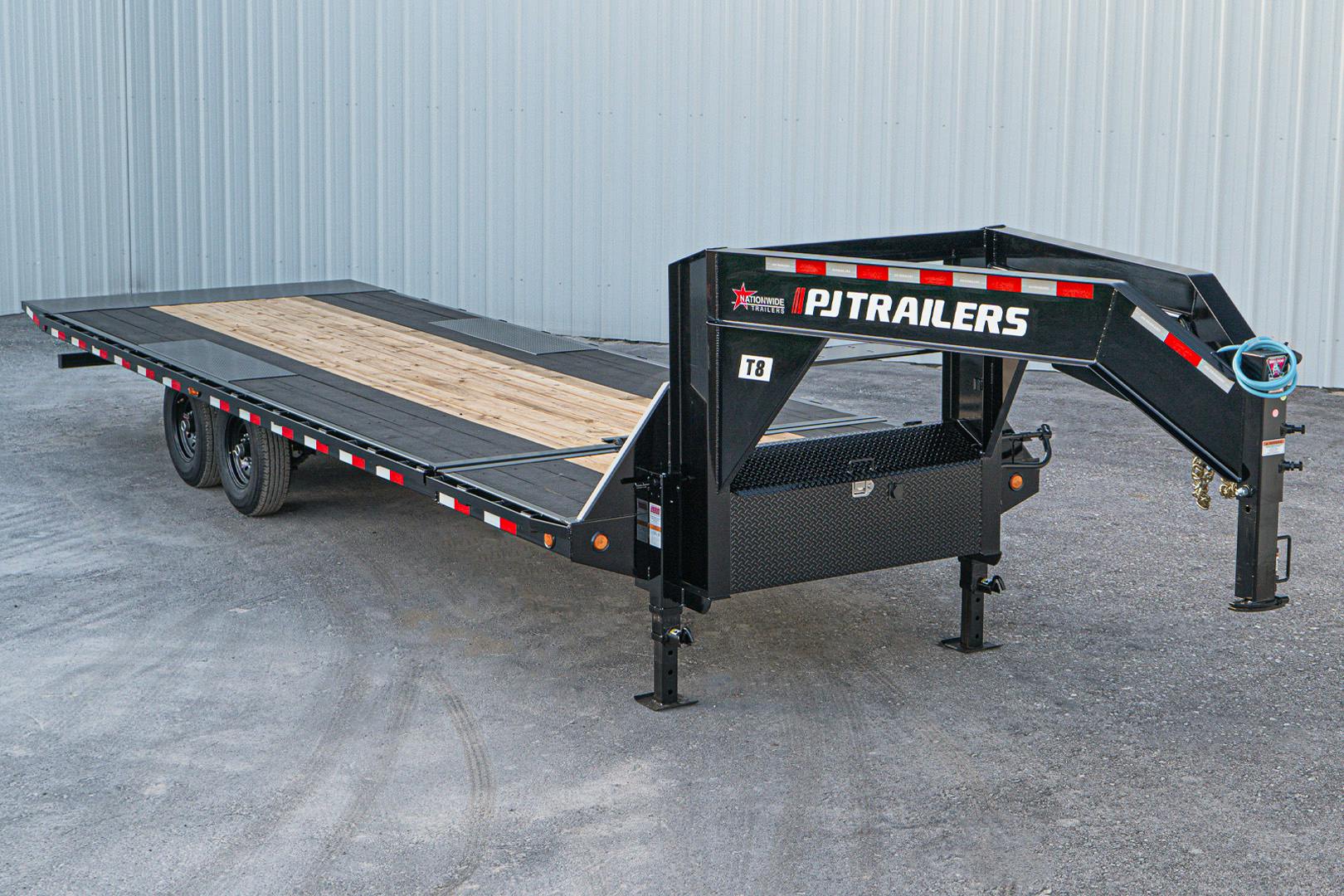 PJ Trailers 26'x102" Gooseneck Deckover Power Tilt Trailer (T8) - Stock #87730 - Image 3 of 23