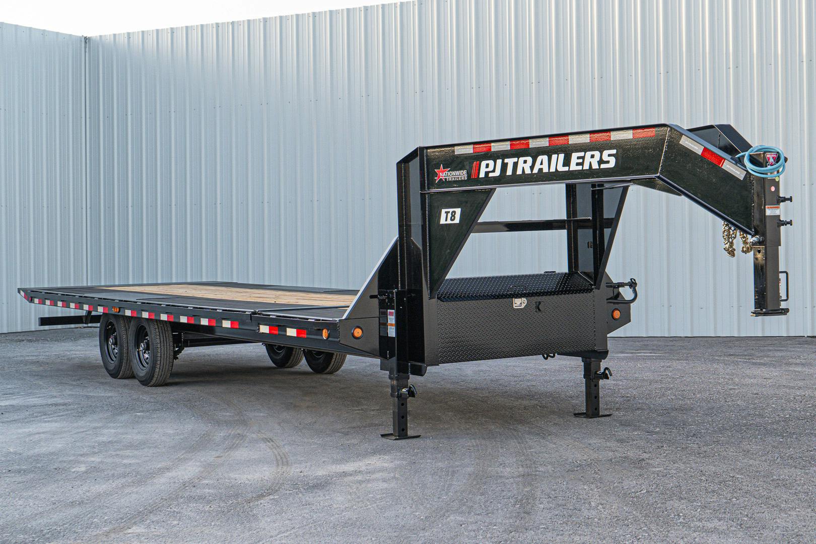 PJ Trailers 26'x102" Gooseneck Deckover Power Tilt Trailer (T8) - Stock #87730 - Image 4 of 23