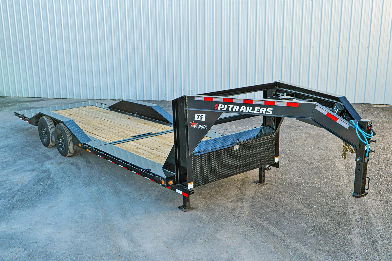 PJ Trailers 24'x102" Gooseneck 6" Channel Super-Wide Gravity Tilt Trailer (TS) - Stock #87732 - Image 2 of 22