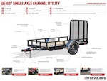 PJ Trailers 10'x60" Single Axle 4" Channel Utility Trailer (U6) Stock #87878 - Thumbnail 7