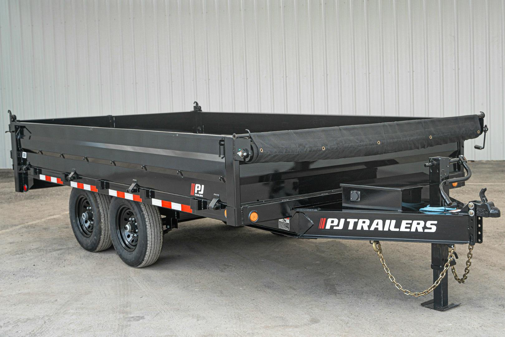 PJ Trailers 14'x96" Deckover Dump Trailer w/ 19" Fold-down Sides (D8) - Stock #87937 - Image 4 of 26