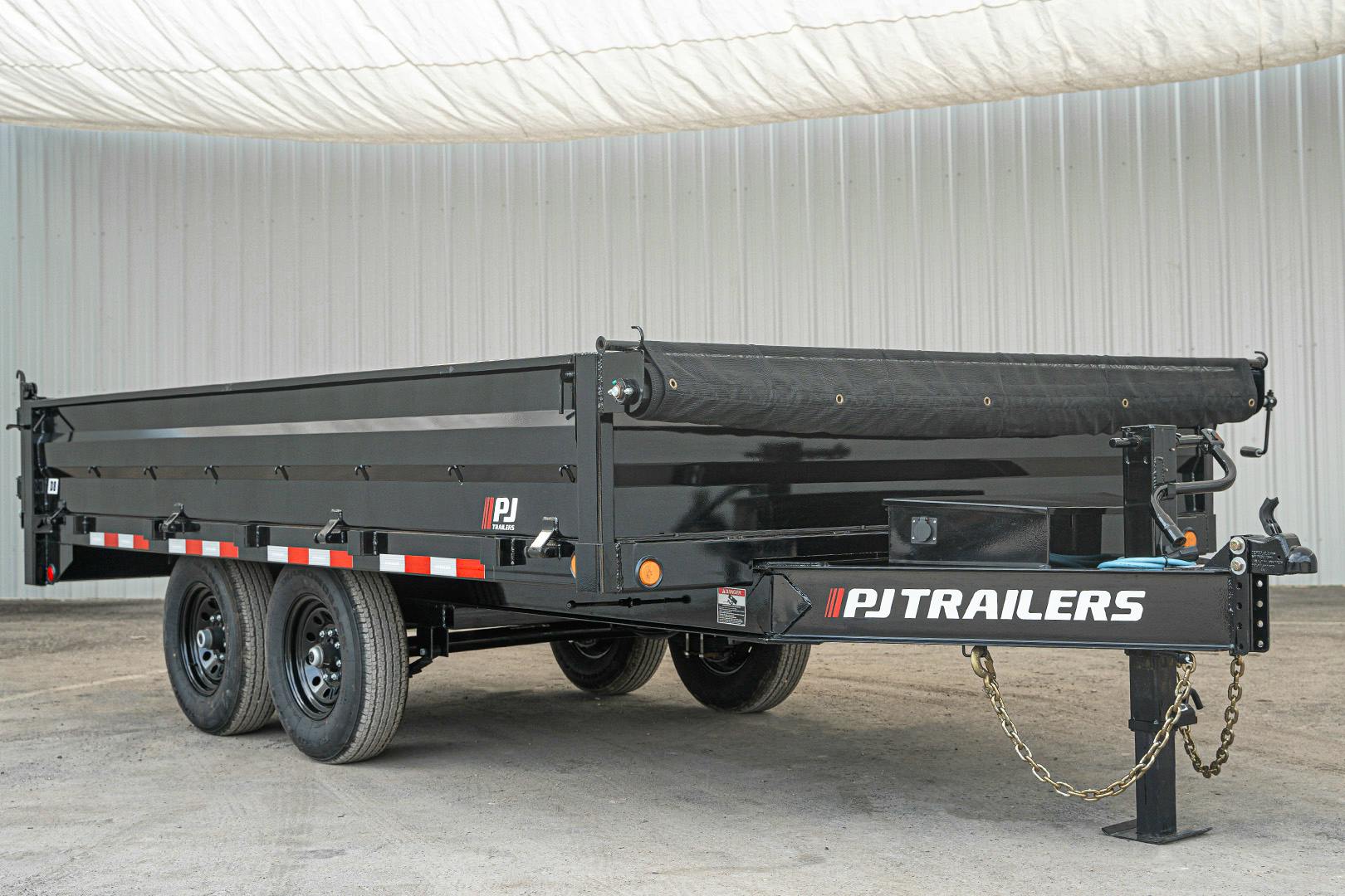 PJ Trailers 14'x96" Deckover Dump Trailer w/ 19" Fold-down Sides (D8) - Stock #87937 - Image 6 of 26