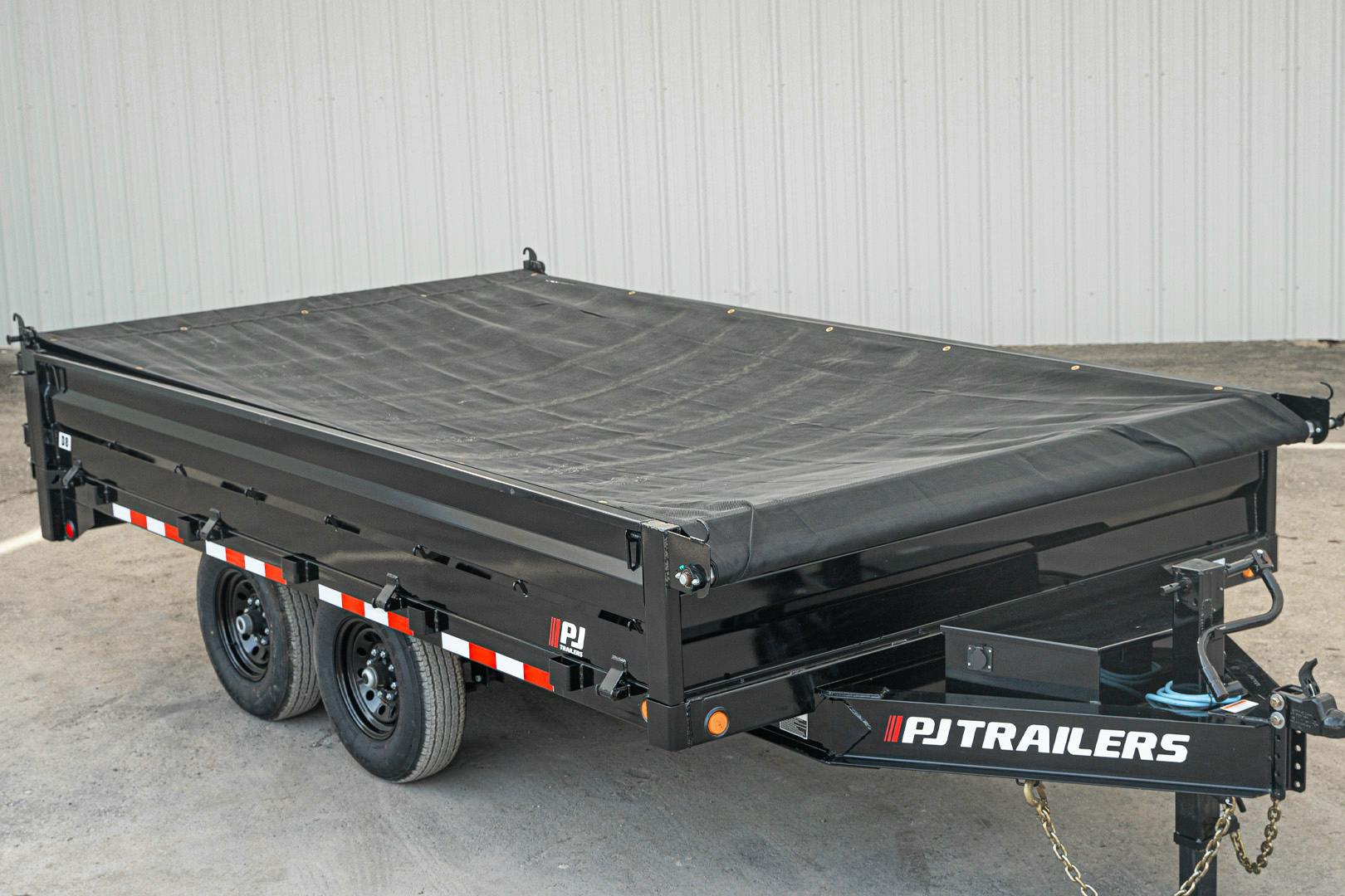 PJ Trailers 14'x96" Deckover Dump Trailer w/ 19" Fold-down Sides (D8) - Stock #87937 - Image 11 of 26