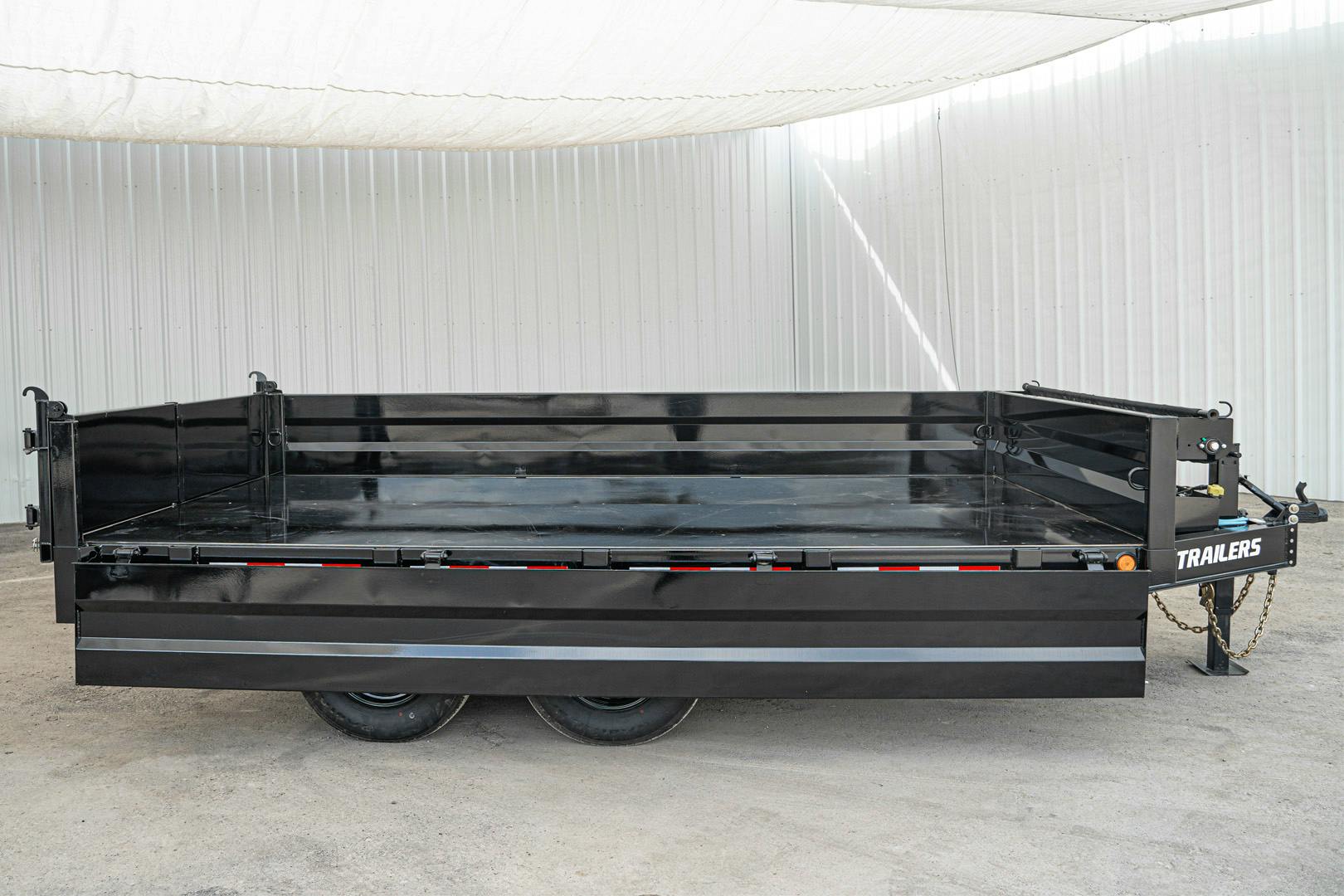 PJ Trailers 14'x96" Deckover Dump Trailer w/ 19" Fold-down Sides (D8) - Stock #87937 - Image 12 of 26