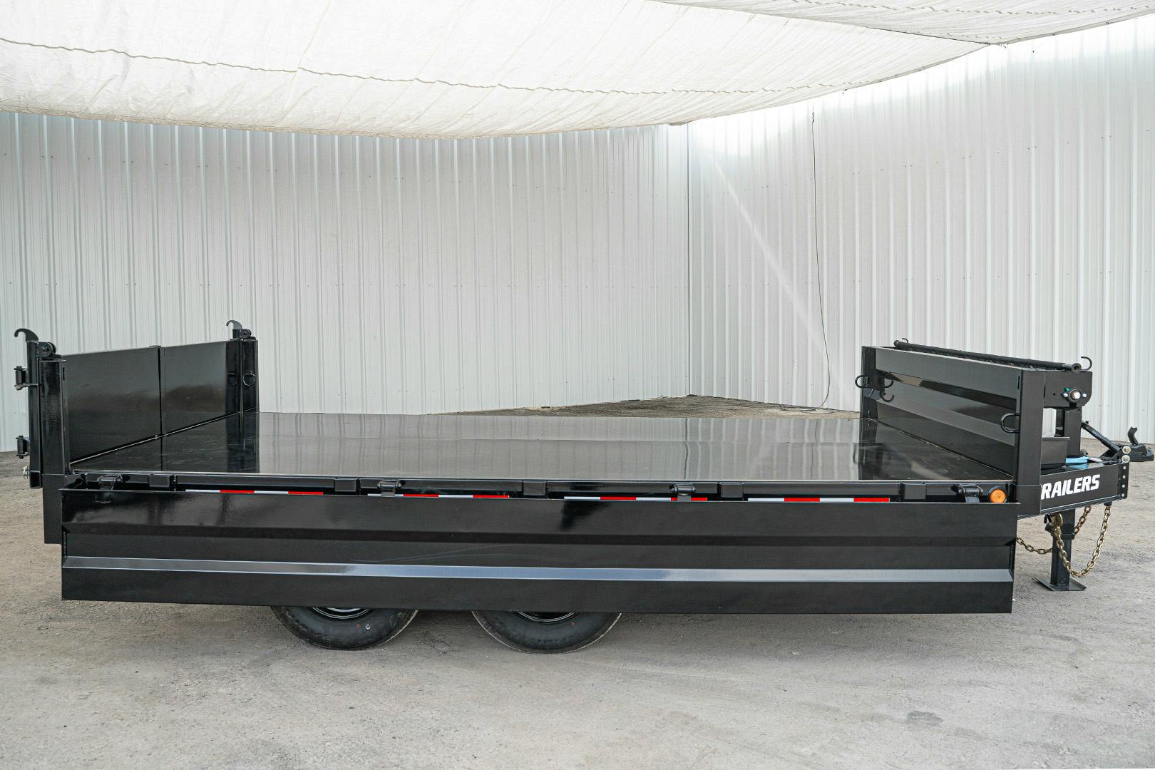 PJ Trailers 14'x96" Deckover Dump Trailer w/ 19" Fold-down Sides (D8) - Stock #87937 - Image 13 of 26