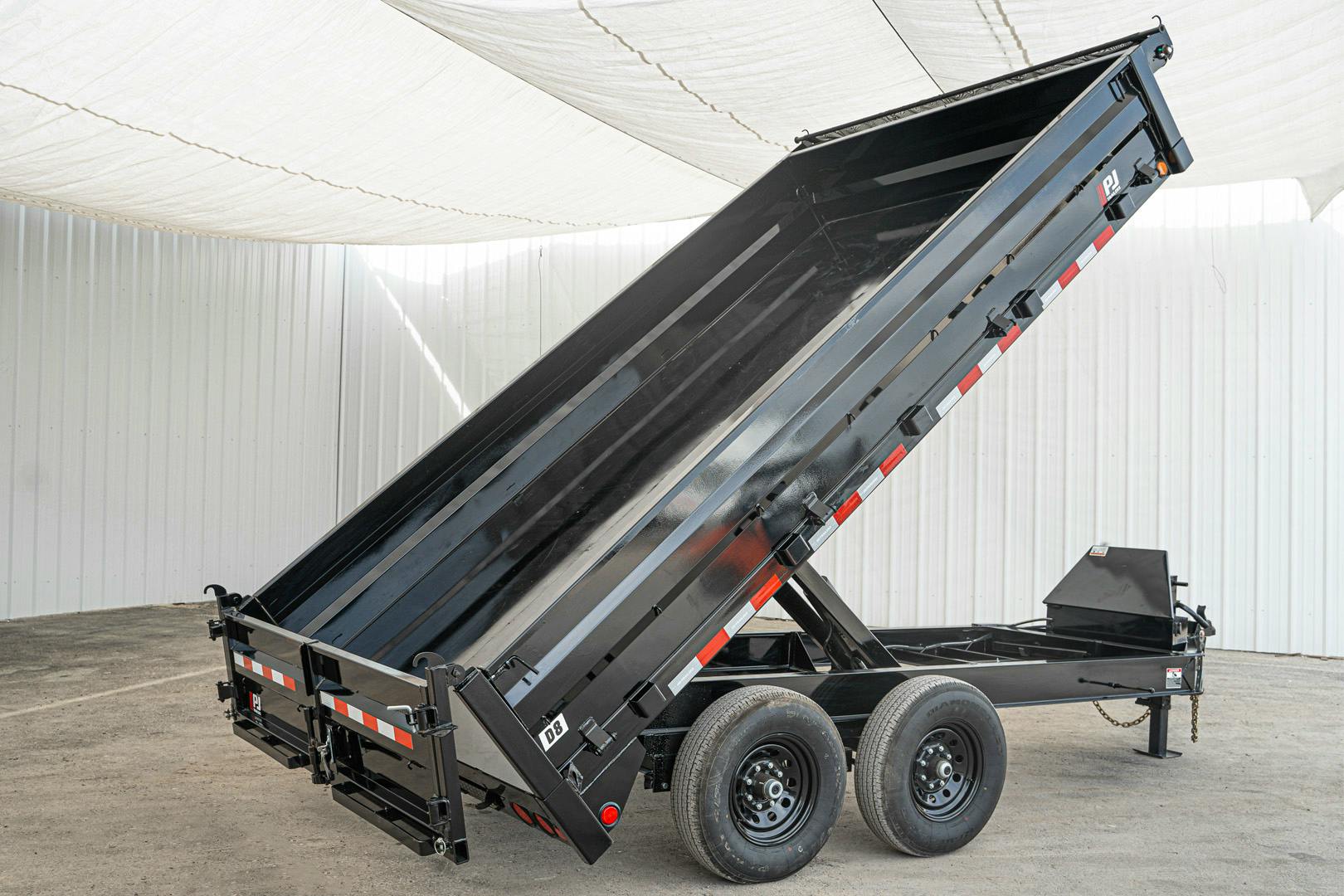 PJ Trailers 14'x96" Deckover Dump Trailer w/ 19" Fold-down Sides (D8) - Stock #87937 - Image 16 of 26
