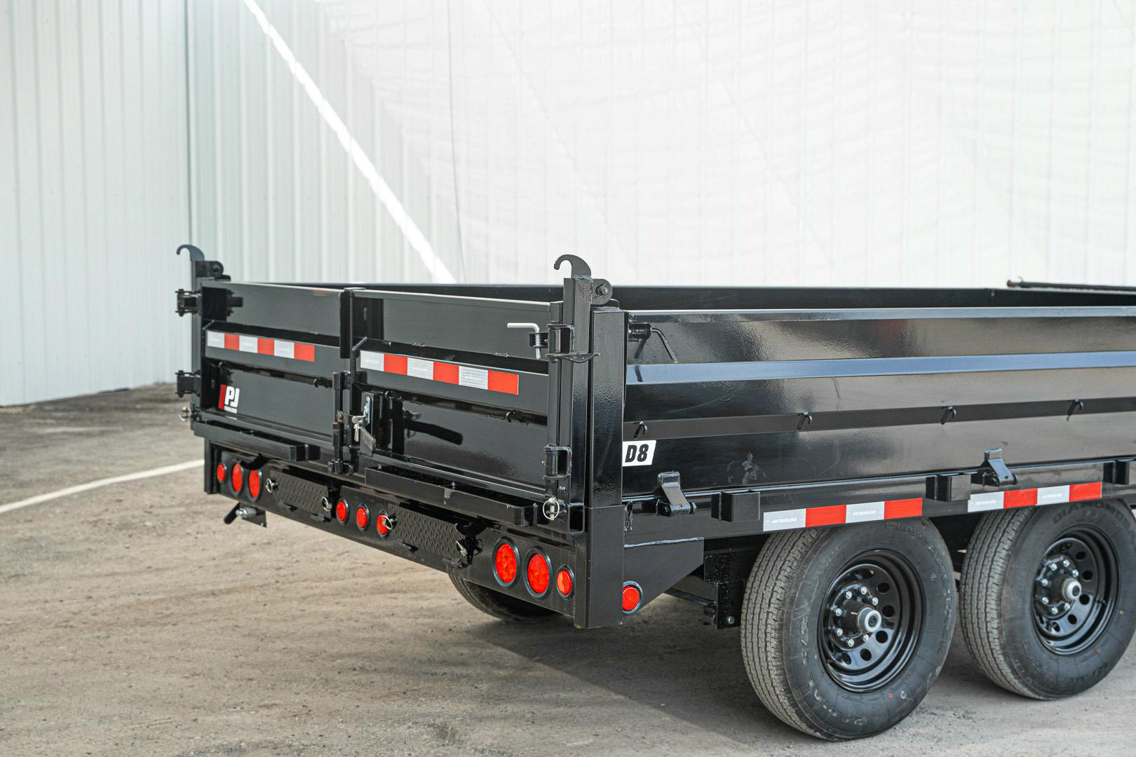 PJ Trailers 14'x96" Deckover Dump Trailer w/ 19" Fold-down Sides (D8) - Stock #87937 - Image 17 of 26