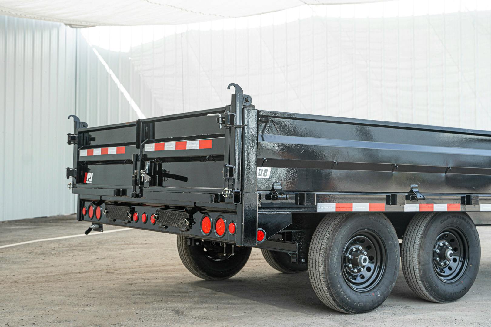 PJ Trailers 14'x96" Deckover Dump Trailer w/ 19" Fold-down Sides (D8) - Stock #87937 - Image 20 of 26