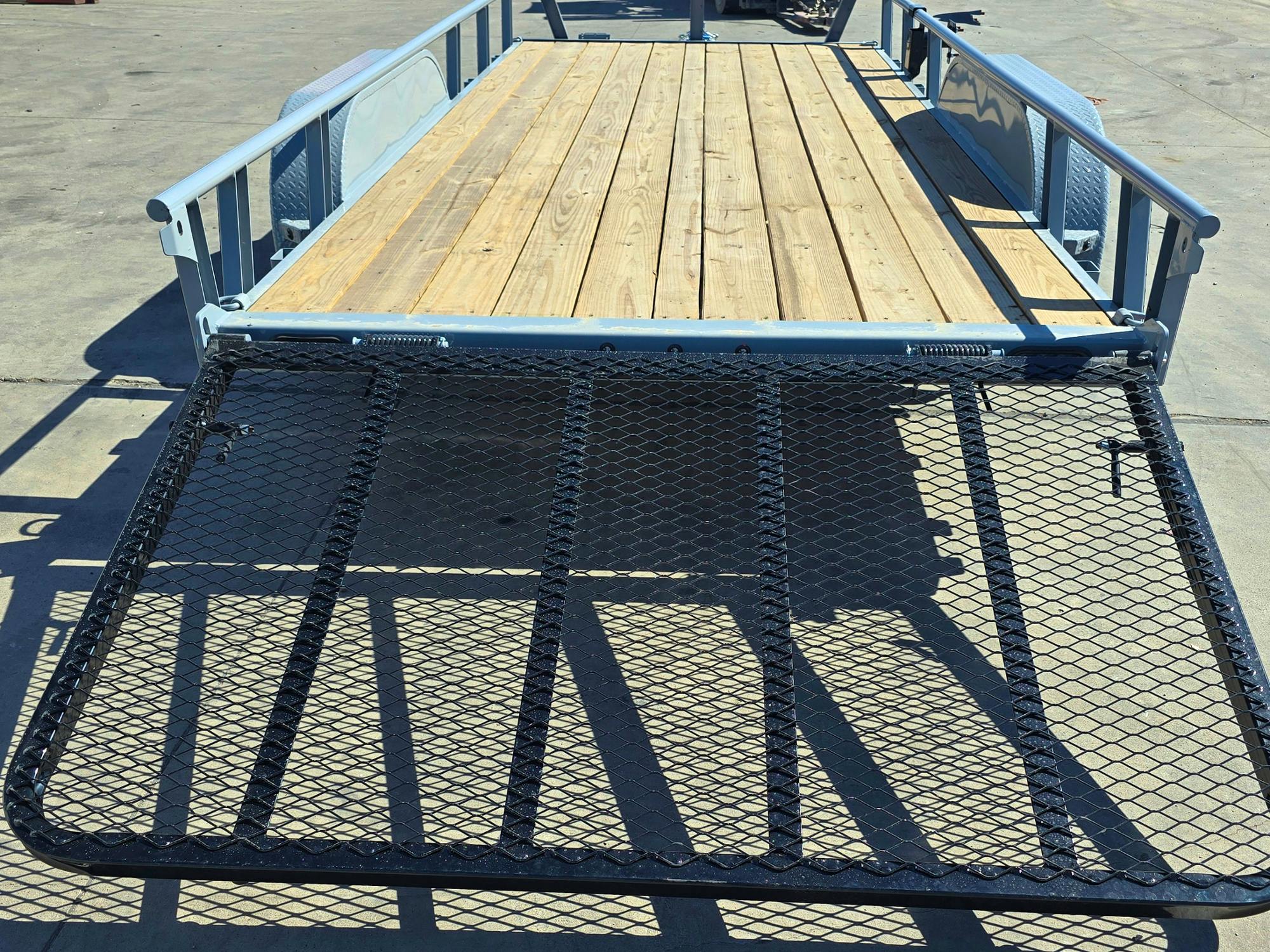 RawMaxx 16'x77" Tandem Axle Utility Trailer w/ 4ft Ramp Gate (UTX) - Stock #88115 - Image 2 of 5