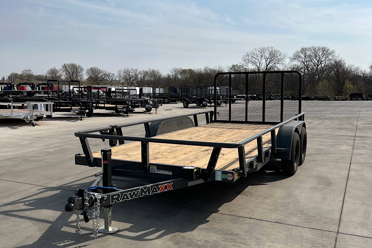 RawMaxx 16'x83" Tandem Axle Utility Trailer w/ 4ft Gate (UTX) - Stock #88120 - Image 4 of 9 RawMaxx 16'x83" Tandem Axle Utility Trailer w/ 4ft Gate (UTX) - Stock #88120 - Image 4 of 9