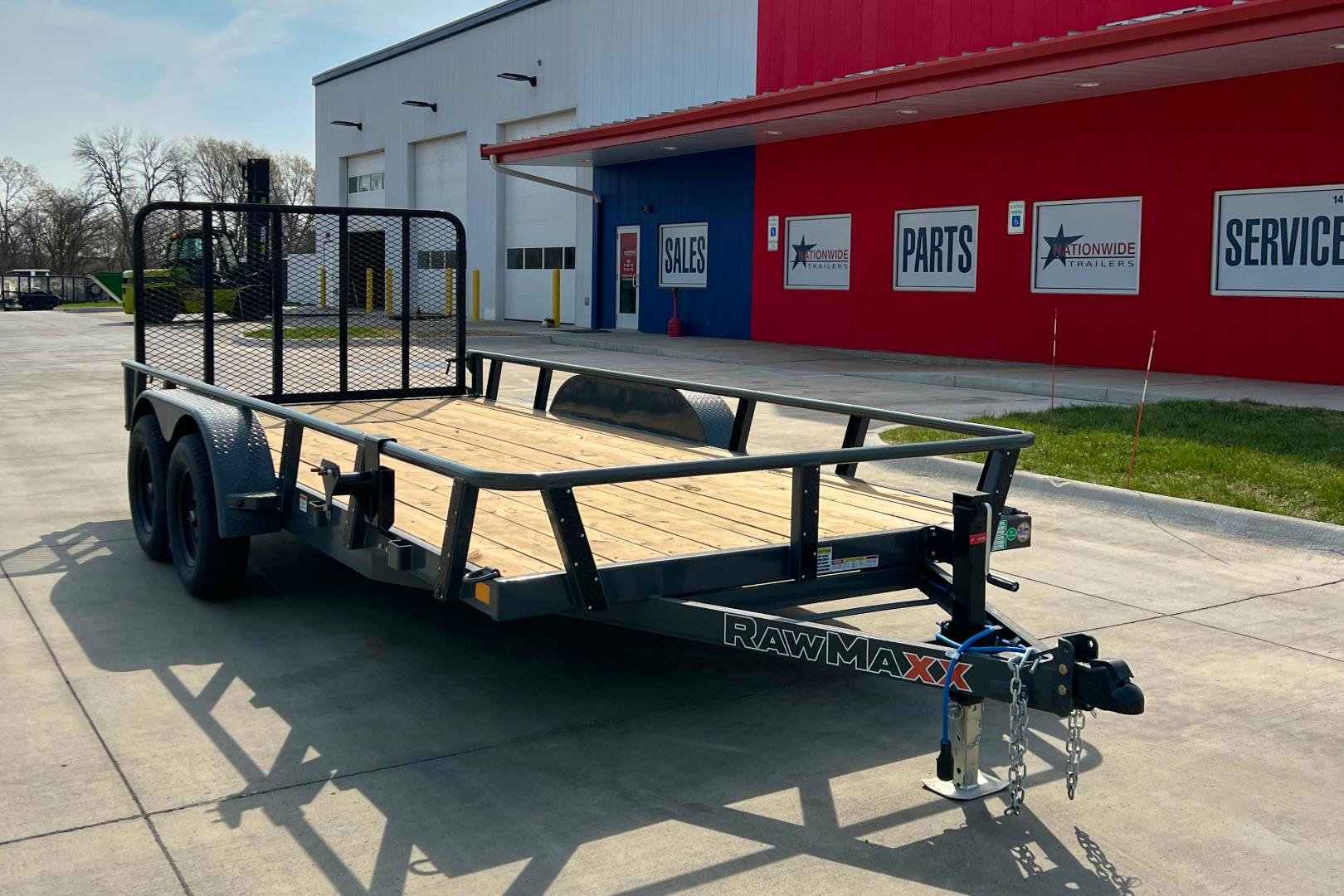 RawMaxx 16'x83" Tandem Axle Utility Trailer w/ 4ft Gate (UTX) - Stock #88121 - Image 1 of 9