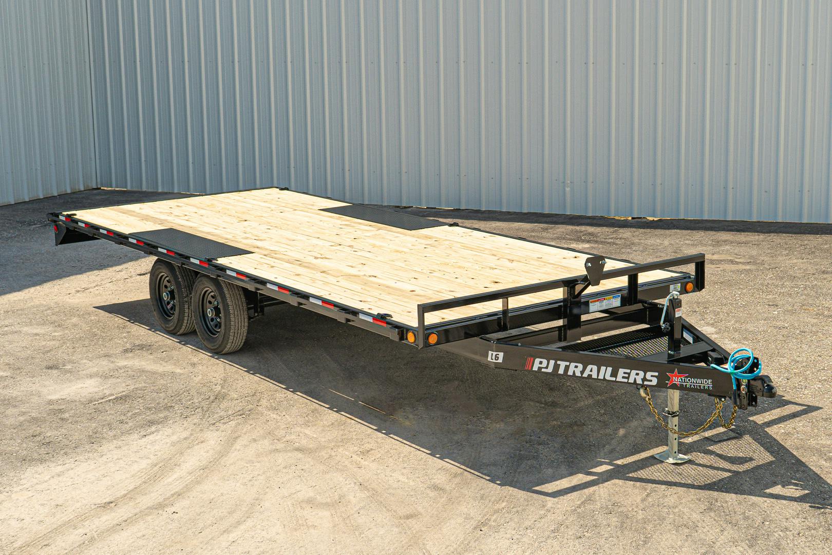 PJ Trailers 20'x101" Med. Duty 6" Channel Deckover Flatbed Trailer (L6) - Stock #88125 - Image 1 of 15