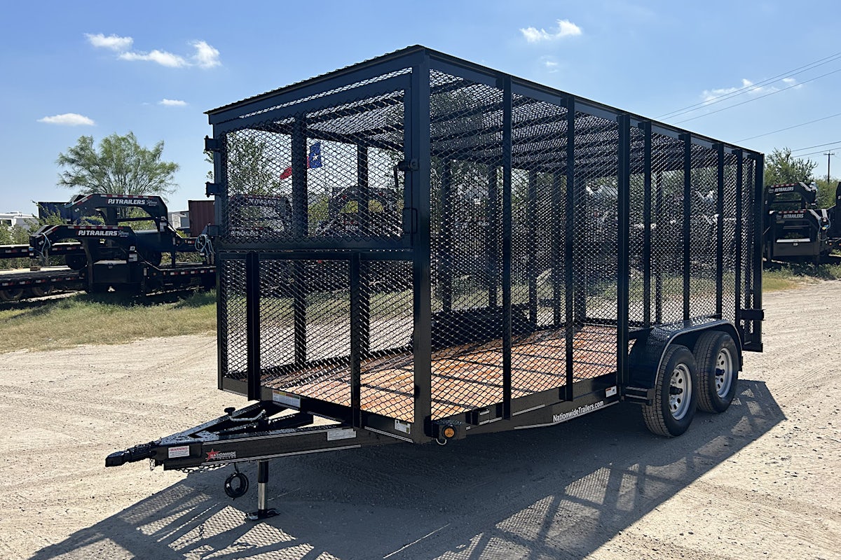 Texas Bragg 16'x77" Landscape Trash Trailer w/ Tandem Axle (LT) - Stock #88141 - Image 1 of 1 Texas Bragg 16'x77" Landscape Trash Trailer w/ Tandem Axle (LT) - Stock #88141 - Image 1 of 1