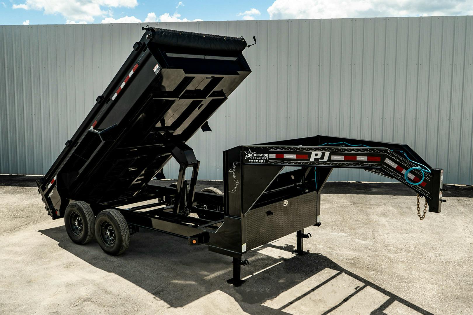 PJ Trailers 14'x83" GN Low Pro Dump Trailer w/ 2' Sides (DL) - Stock #88146 - Image 1 of 32