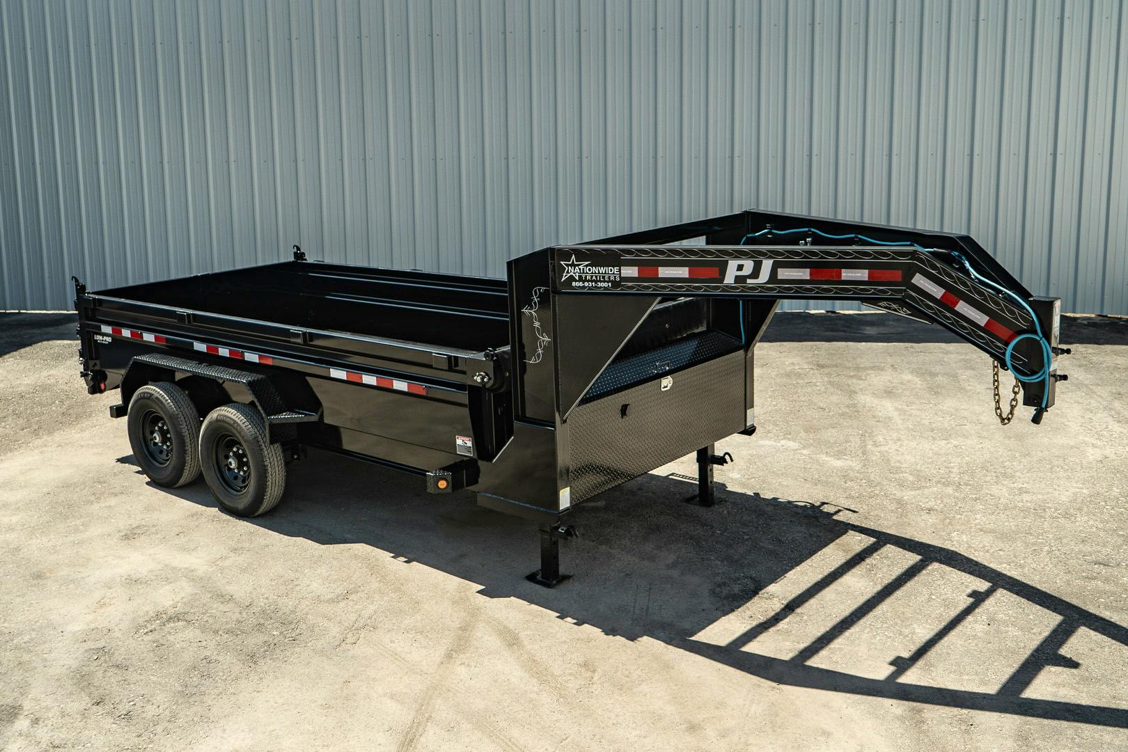 PJ Trailers 14'x83" GN Low Pro Dump Trailer w/ 2' Sides (DL) - Stock #88146 - Image 2 of 32