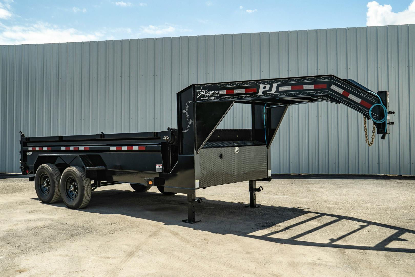 PJ Trailers 14'x83" GN Low Pro Dump Trailer w/ 2' Sides (DL) - Stock #88146 - Image 4 of 32