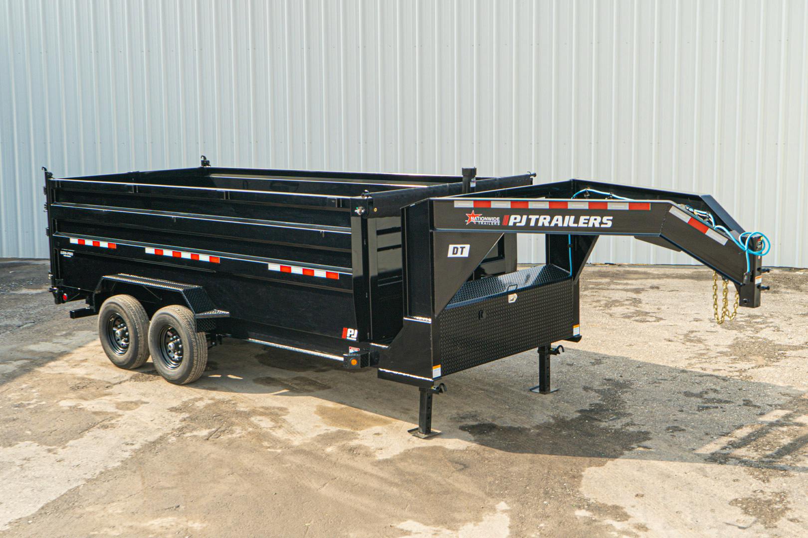 PJ Trailers 16'x83" Gooseneck Telescopic Dump Trailer w/ 4' Sides (DT) - Stock #88157 - Image 2 of 31