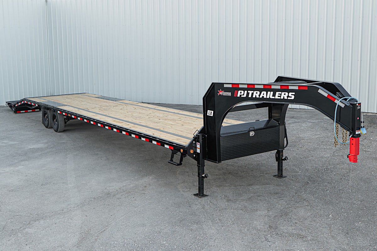 PJ Trailers 40'x102" 18k Gooseneck Flatbed Trailer w/ Singles (LX) - Stock #88158 - Image 3 of 27 PJ Trailers 40'x102" 18k Gooseneck Flatbed Trailer w/ Singles (LX) - Stock #88158 - Image 3 of 27