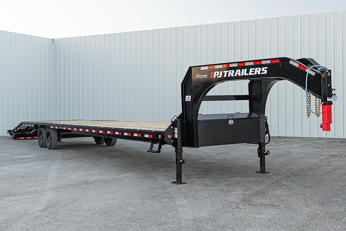 PJ Trailers 40'x102" 18k Gooseneck Flatbed Trailer w/ Singles (LX) - Stock #88158 - Image 6 of 27 PJ Trailers 40'x102" 18k Gooseneck Flatbed Trailer w/ Singles (LX) - Stock #88158 - Image 6 of 27
