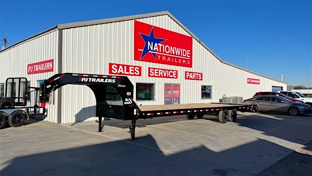 PJ Trailers 32'x102" 18k Gooseneck Flatbed Trailer w/ Singles (LX) - Stock #88159 - Image 1 of 7 PJ Trailers 32'x102" 18k Gooseneck Flatbed Trailer w/ Singles (LX) - Stock #88159 - Image 1 of 7