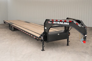 PJ Trailers 40'x102" 18k Gooseneck Flatbed Trailer w/ Singles (LX)