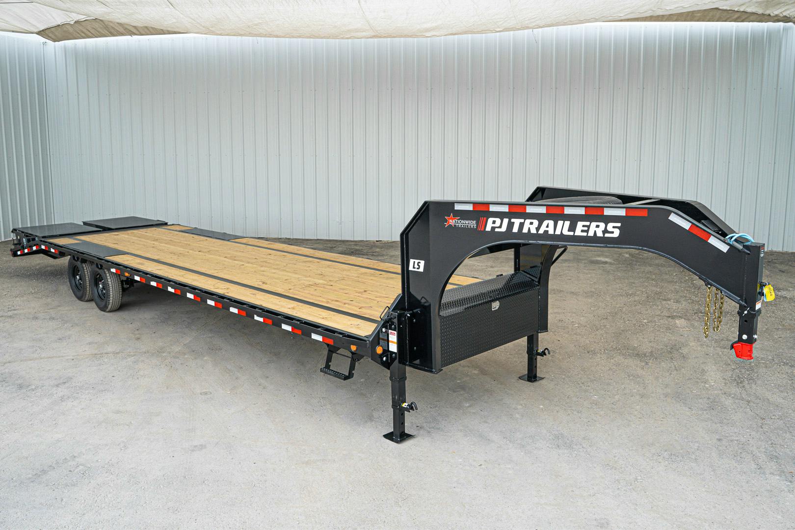 PJ Trailers 32'x102" Gooseneck Low Pro Flatbed Trailer w/ Singles (LS) - Stock #88181 - Image 1 of 16