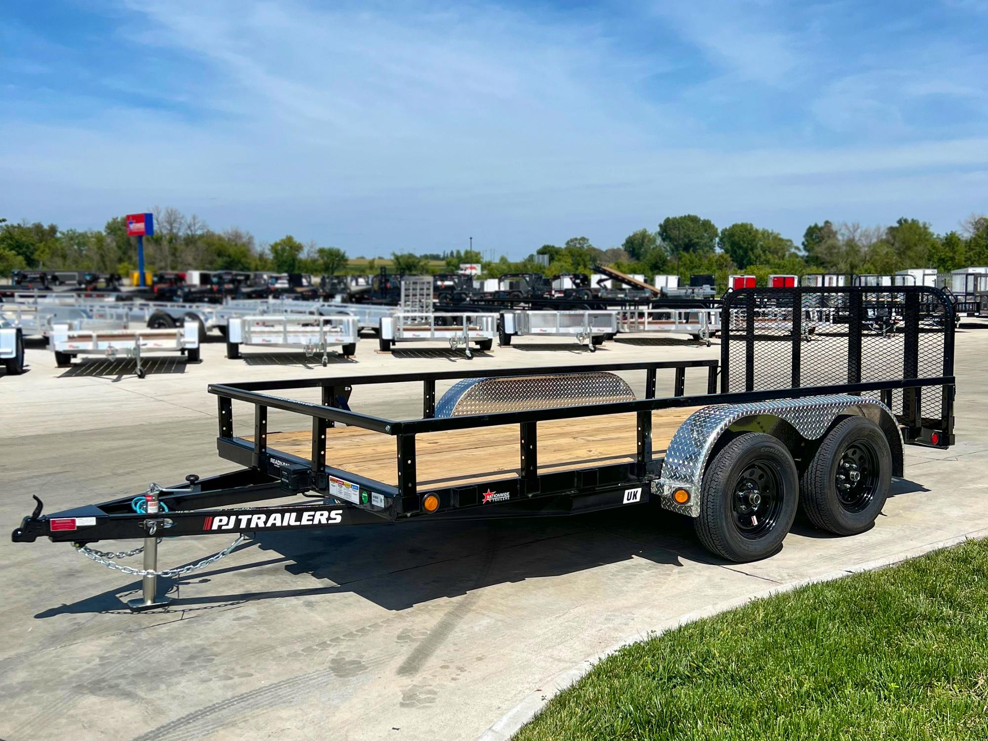 PJ Trailers 14'x77" Tandem Axle 4" Channel Utility Trailer (UK) - Stock #88242 - Image 1 of 8