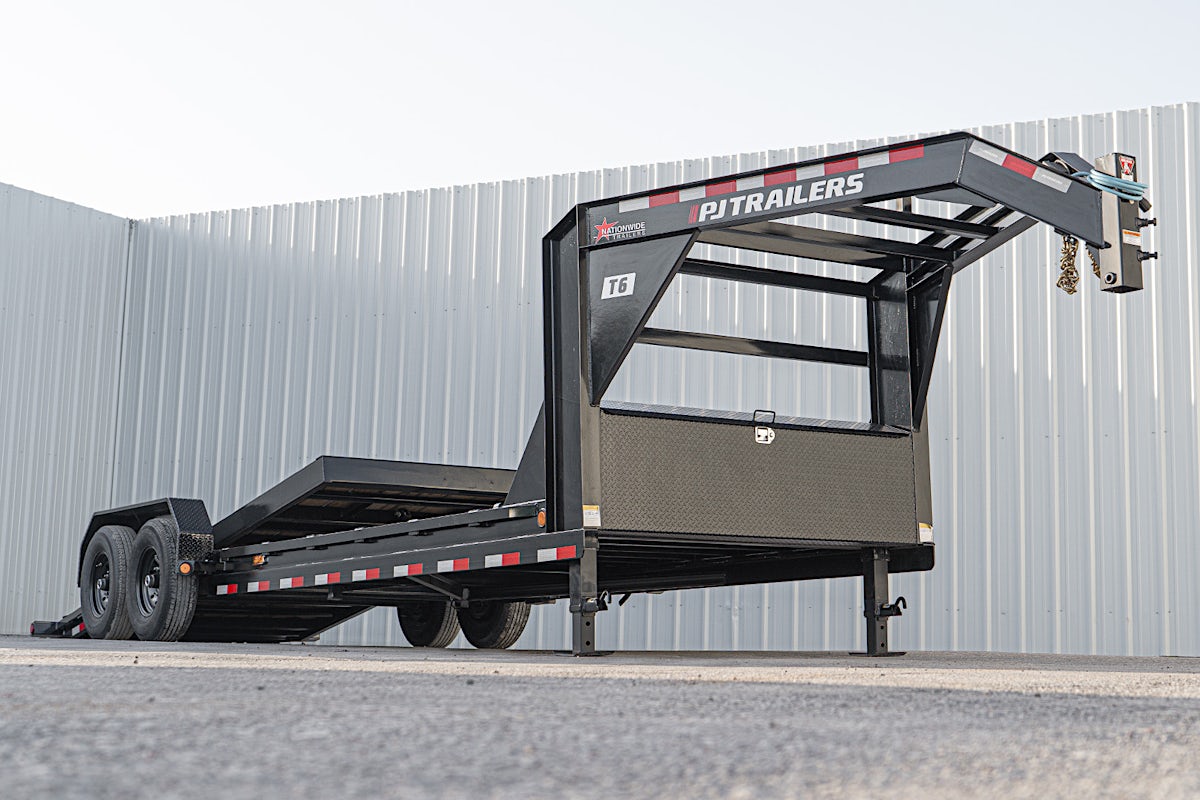 PJ Trailers 24'x82" Gooseneck 6" Channel Equipment Gravity Tilt Trailer (T6) - Stock #88286 - Image 6 of 21 PJ Trailers 24'x82" Gooseneck 6" Channel Equipment Gravity Tilt Trailer (T6) - Stock #88286 - Image 6 of 21