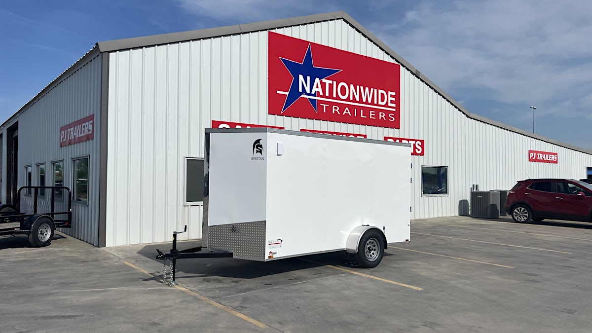 Spartan 6'x12' Enclosed Cargo Trailer w/ Rear Barn Doors (C1) - Stock #88394 - Image 1 of 6 Spartan 6'x12' Enclosed Cargo Trailer w/ Rear Barn Doors (C1) - Stock #88394 - Image 1 of 6