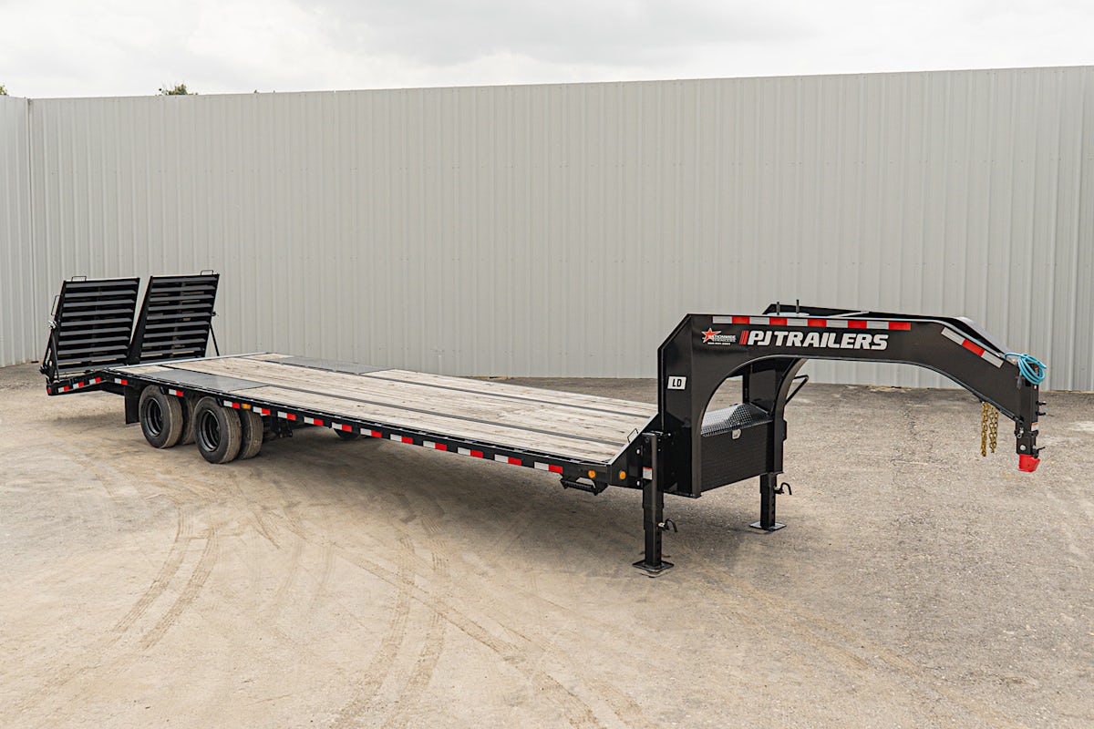 PJ Trailers 32'x102" 30k Gooseneck Low Pro Flatbed Trailer w/ Duals (LD) - Stock #88451 - Image 2 of 22 PJ Trailers 32'x102" 30k Gooseneck Low Pro Flatbed Trailer w/ Duals (LD) - Stock #88451 - Image 2 of 22