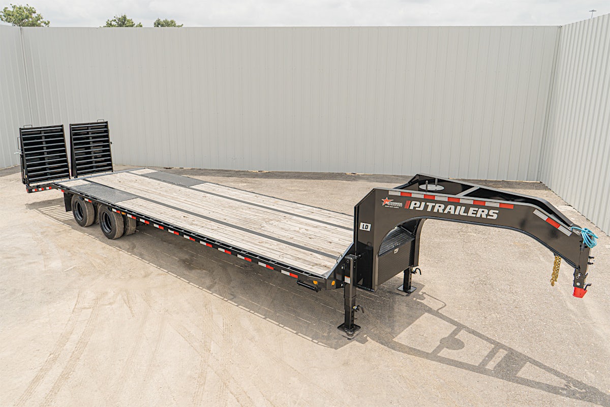 PJ Trailers 32'x102" 30k Gooseneck Low Pro Flatbed Trailer w/ Duals (LD) - Stock #88453 - Image 1 of 22 PJ Trailers 32'x102" 30k Gooseneck Low Pro Flatbed Trailer w/ Duals (LD) - Stock #88453 - Image 1 of 22