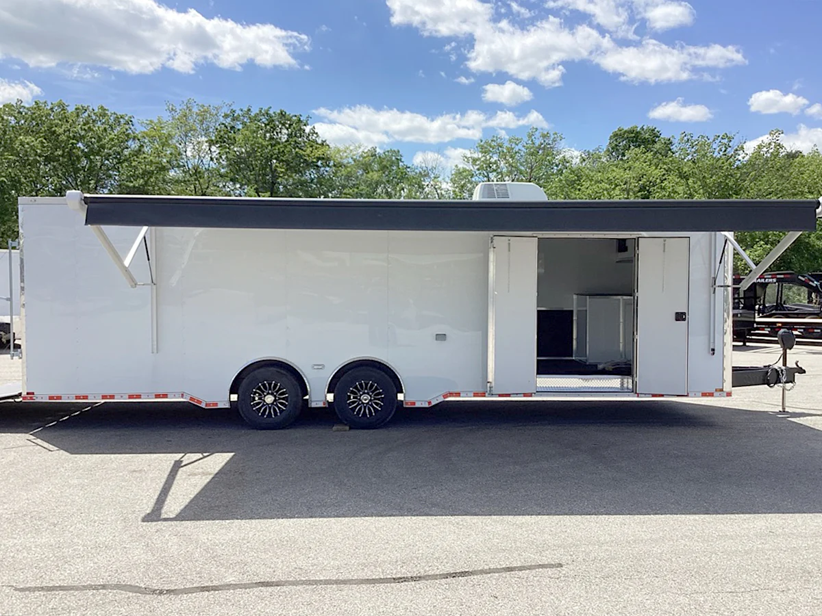Spartan 8.5'x28' Enclosed Race Trailer w/ Rear Ramp Door (CR) - Stock #88554 - Image 1 of 12 Spartan 8.5'x28' Enclosed Race Trailer w/ Rear Ramp Door (CR) - Stock #88554 - Image 1 of 12