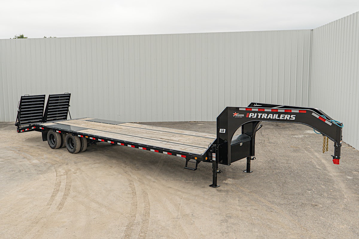 PJ Trailers 32'x102" Gooseneck Low Pro Flatbed Trailer w/ Duals (LD) - Stock #88601 - Image 1 of 28 PJ Trailers 32'x102" Gooseneck Low Pro Flatbed Trailer w/ Duals (LD) - Stock #88601 - Image 1 of 28