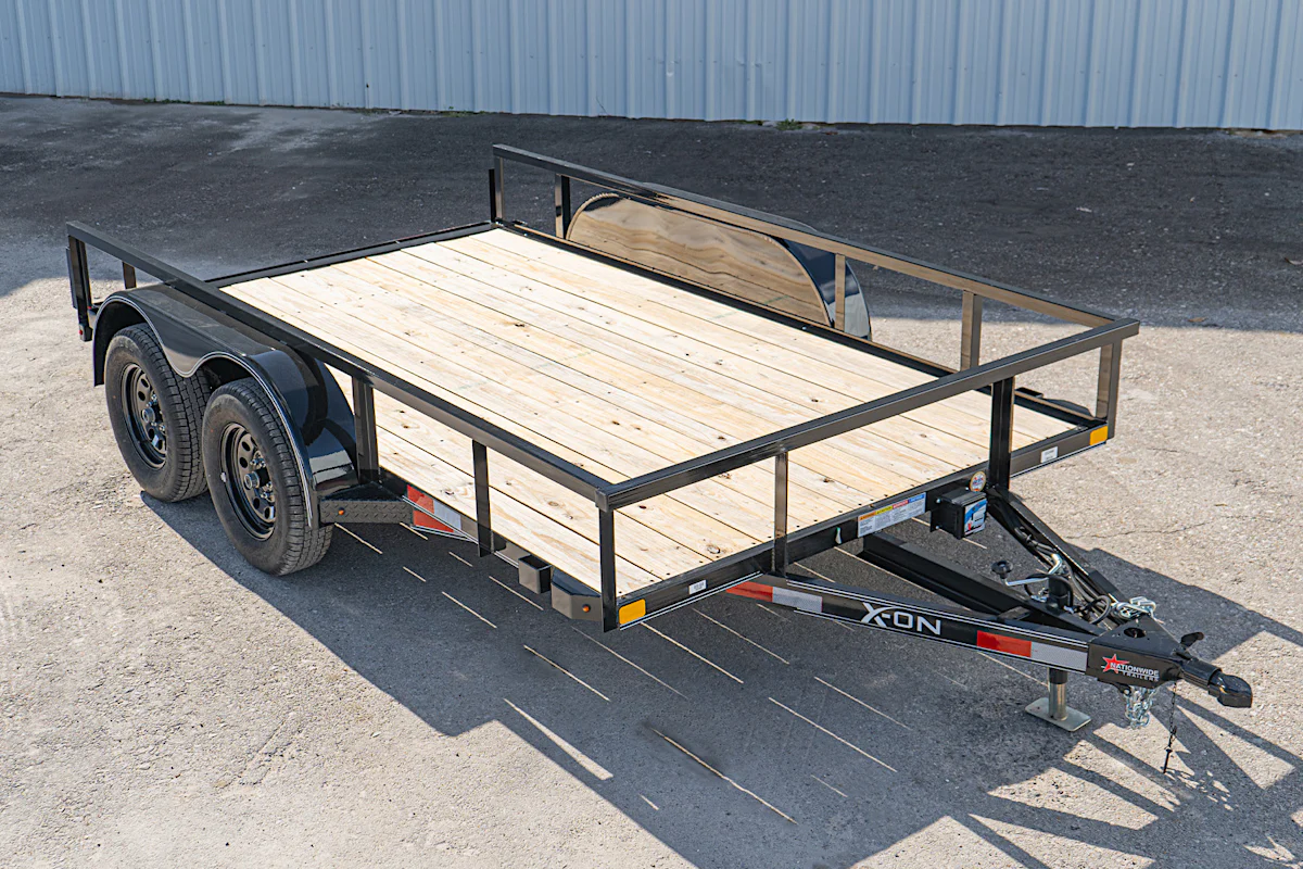 X-ON 12'x83" Utility Trailer w/ Slide-In Ramps (U2) - Stock #88619 - Image 1 of 14 X-ON 12'x83" Utility Trailer w/ Slide-In Ramps (U2) - Stock #88619 - Image 1 of 14
