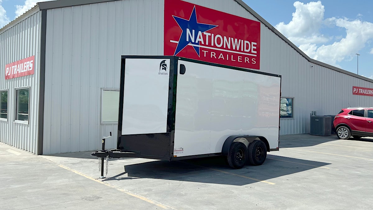 Spartan 7'x16' Enclosed Cargo Trailer w/ Rear Ramp Door (C2) - Stock #88654 - Image 1 of 9 Spartan 7'x16' Enclosed Cargo Trailer w/ Rear Ramp Door (C2) - Stock #88654 - Image 1 of 9