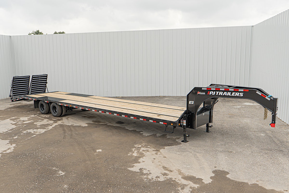 PJ Trailers 40'x102" Gooseneck Low Pro Flatbed Trailer w/ Duals (LD) - Stock #88669 - Image 1 of 28 PJ Trailers 40'x102" Gooseneck Low Pro Flatbed Trailer w/ Duals (LD) - Stock #88669 - Image 1 of 28