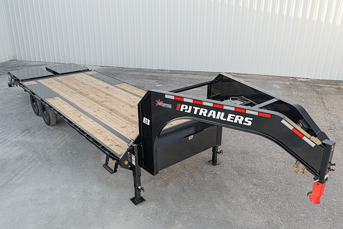PJ Trailers 25'x102" Gooseneck Low Pro Flatbed Trailer w/ Singles (LS) - Stock #88670 - Image 10 of 27 PJ Trailers 25'x102" Gooseneck Low Pro Flatbed Trailer w/ Singles (LS) - Stock #88670 - Image 10 of 27