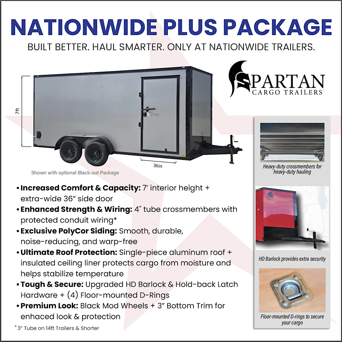 Spartan 7'x16' Enclosed Cargo Trailer w/ Rear Ramp Door (C2) - Stock #88724 - Image 2 of 9 Spartan 7'x16' Enclosed Cargo Trailer w/ Rear Ramp Door (C2) - Stock #88724 - Image 2 of 9