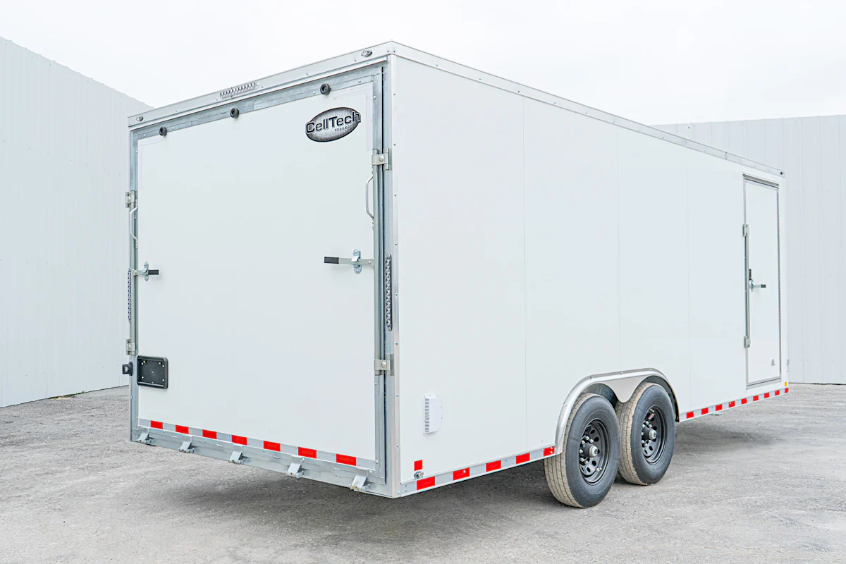 CellTech 8.5'x20' All-Steel Enclosed Cargo Trailer w/ Rear Ramp Door (C2) - Stock #88732 - Image 8 of 12 CellTech 8.5'x20' All-Steel Enclosed Cargo Trailer w/ Rear Ramp Door (C2) - Stock #88732 - Image 8 of 12