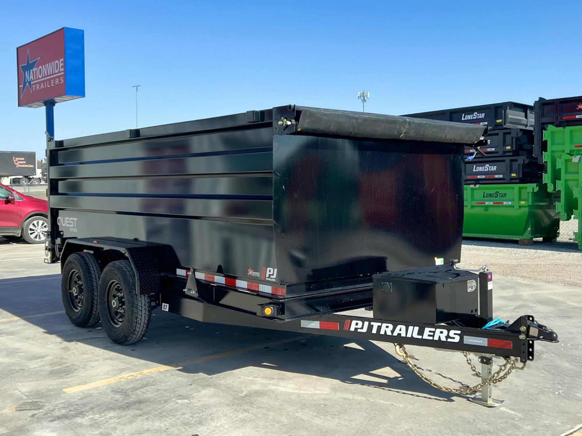 PJ Trailers 14'x83" 14K Dump Trailer w/ 4ft Sides (D7) - Stock #88779 - Image 7 of 9