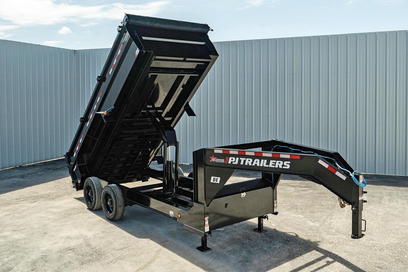 PJ Trailers 16'x83" Gooseneck HD Low Pro Dump Trailer w/ 3' Sides (DE) - Stock #88783 - Image 1 of 30