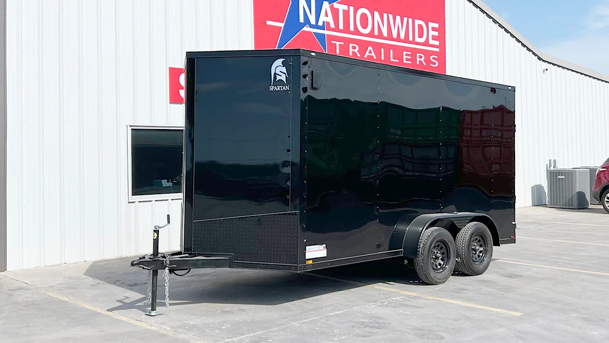 Spartan 7'x14' Enclosed Cargo Trailer w/ Rear Ramp Door (C2) - Stock #88811 - Image 1 of 9 Spartan 7'x14' Enclosed Cargo Trailer w/ Rear Ramp Door (C2) - Stock #88811 - Image 1 of 9