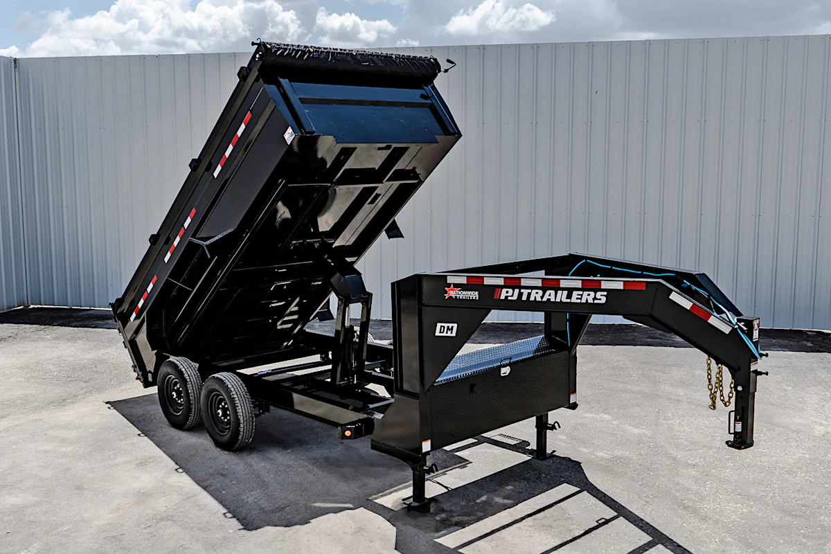 PJ Trailers 14'x83" Low Pro High Side Dump Trailer w/ 3' Sides (DM) - Stock #88859 - Image 1 of 35 PJ Trailers 14'x83" Low Pro High Side Dump Trailer w/ 3' Sides (DM) - Stock #88859 - Image 1 of 35